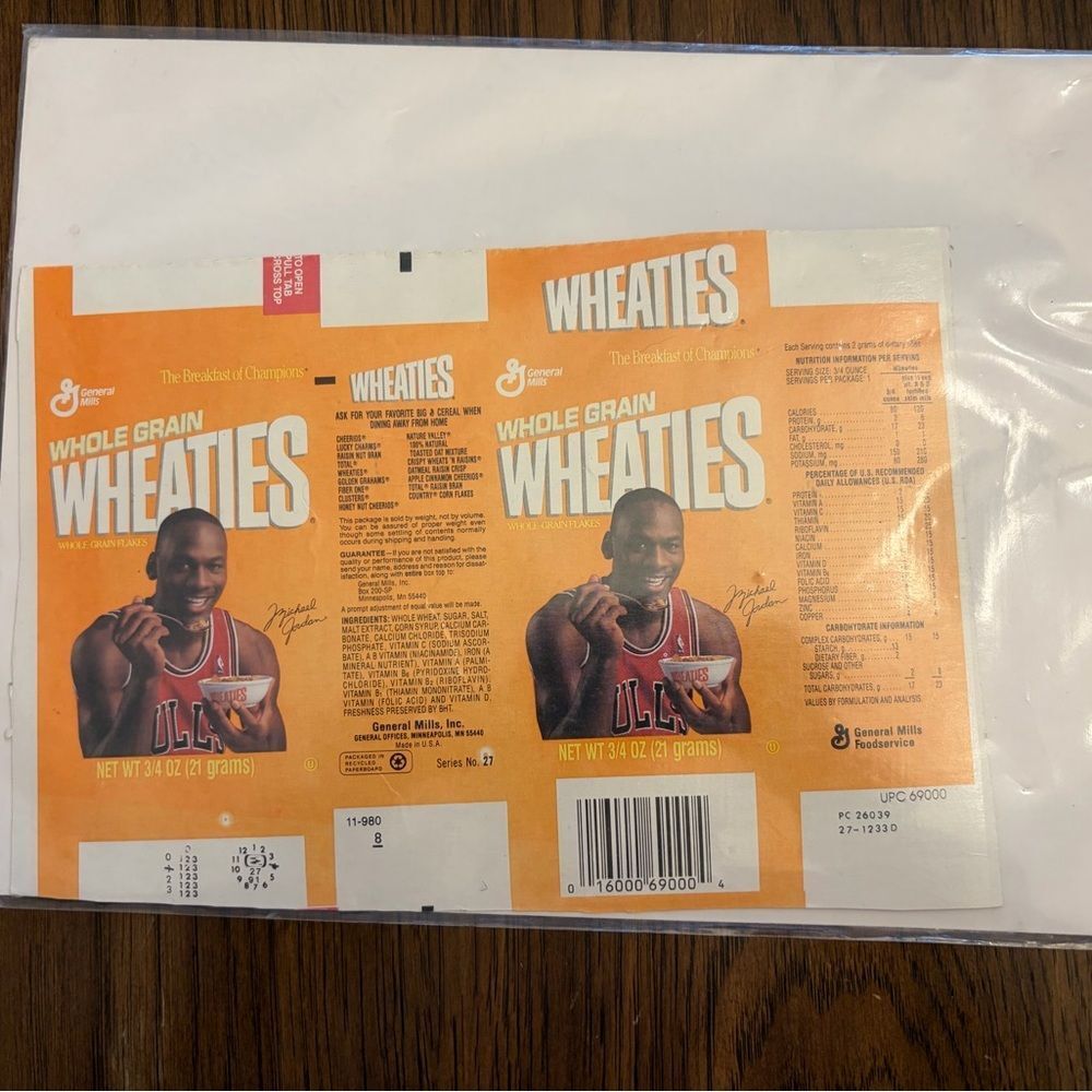 Vintage 1991 Michael Jordan Mini Wheaties Box.
